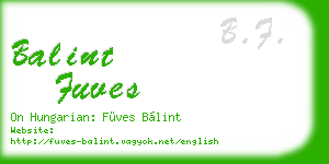 balint fuves business card